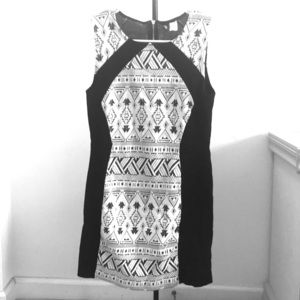 H&M sleeveless black and white dress